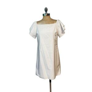 Alice + Olivia White Short Dress With Ruffle Sleeves Medium fits Small